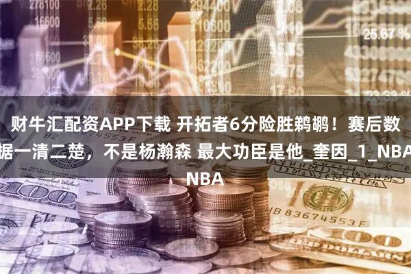 财牛汇配资APP下载 开拓者6分险胜鹈鹕！赛后数据一清二楚，不是杨瀚森 最大功臣是他_奎因_1_NBA